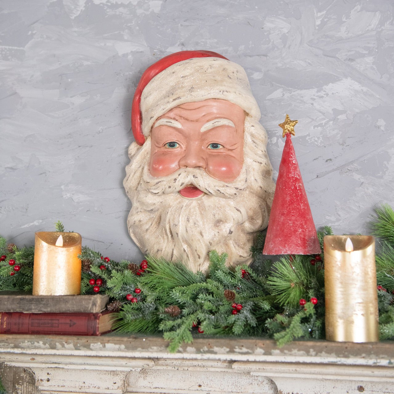 Ragon House Christmas 17.50” Vintage Santa Face - The Primitive Pineapple Collection