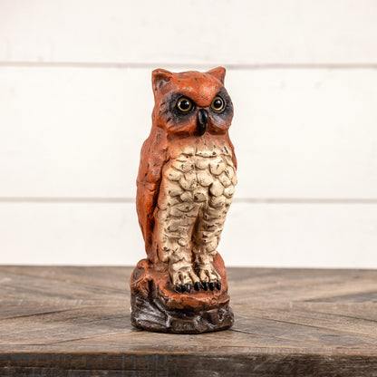 Fall Ragon House Collectable 10” Vintage Orange Owl Centerpiece Figurine