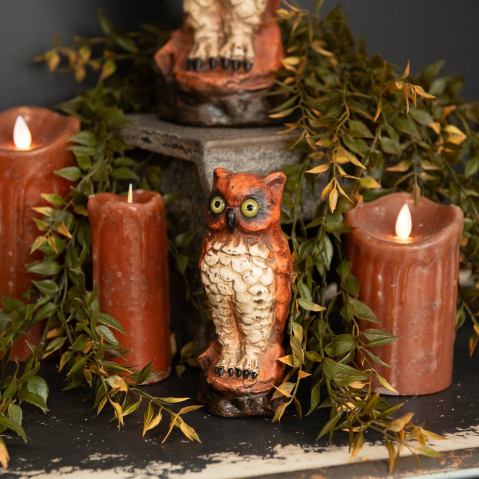 Fall Ragon House Collectable 6” Vintage Owl Centerpiece Figurine - The Primitive Pineapple Collection
