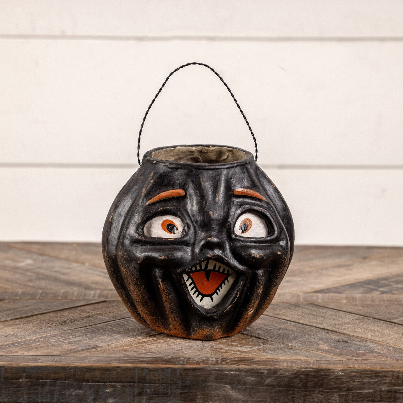 Primitive Halloween Fall Ragon House 7" Black Jack O Lantern Choir Boy Bucket - The Primitive Pineapple Collection