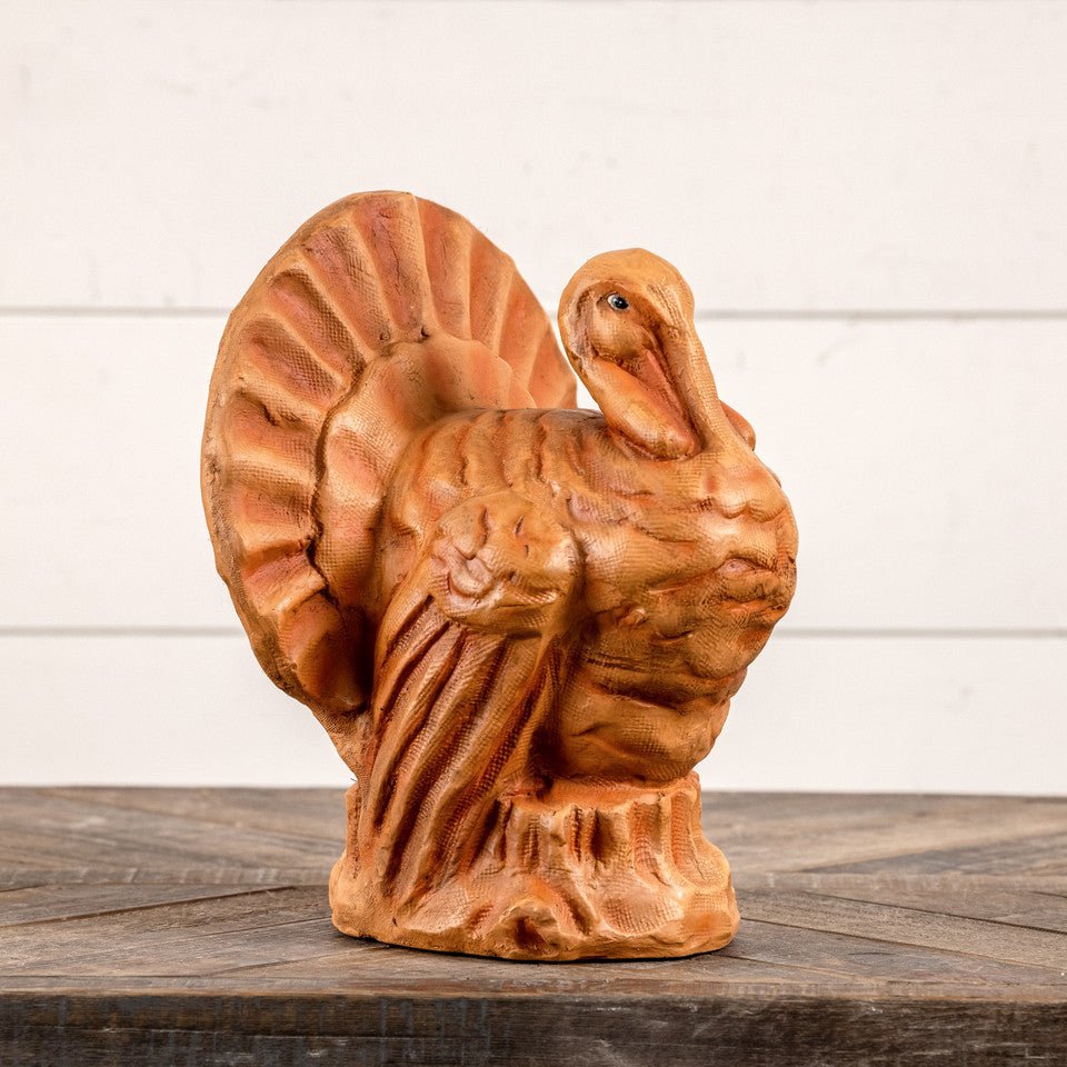 Halloween Fall Ragon House Collectable 12” Faded Orange Turkey Figurine - The Primitive Pineapple Collection