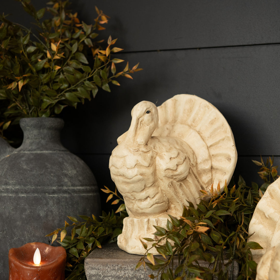 Halloween Fall Ragon House Collectable 9” Antique White Turkey Figurine