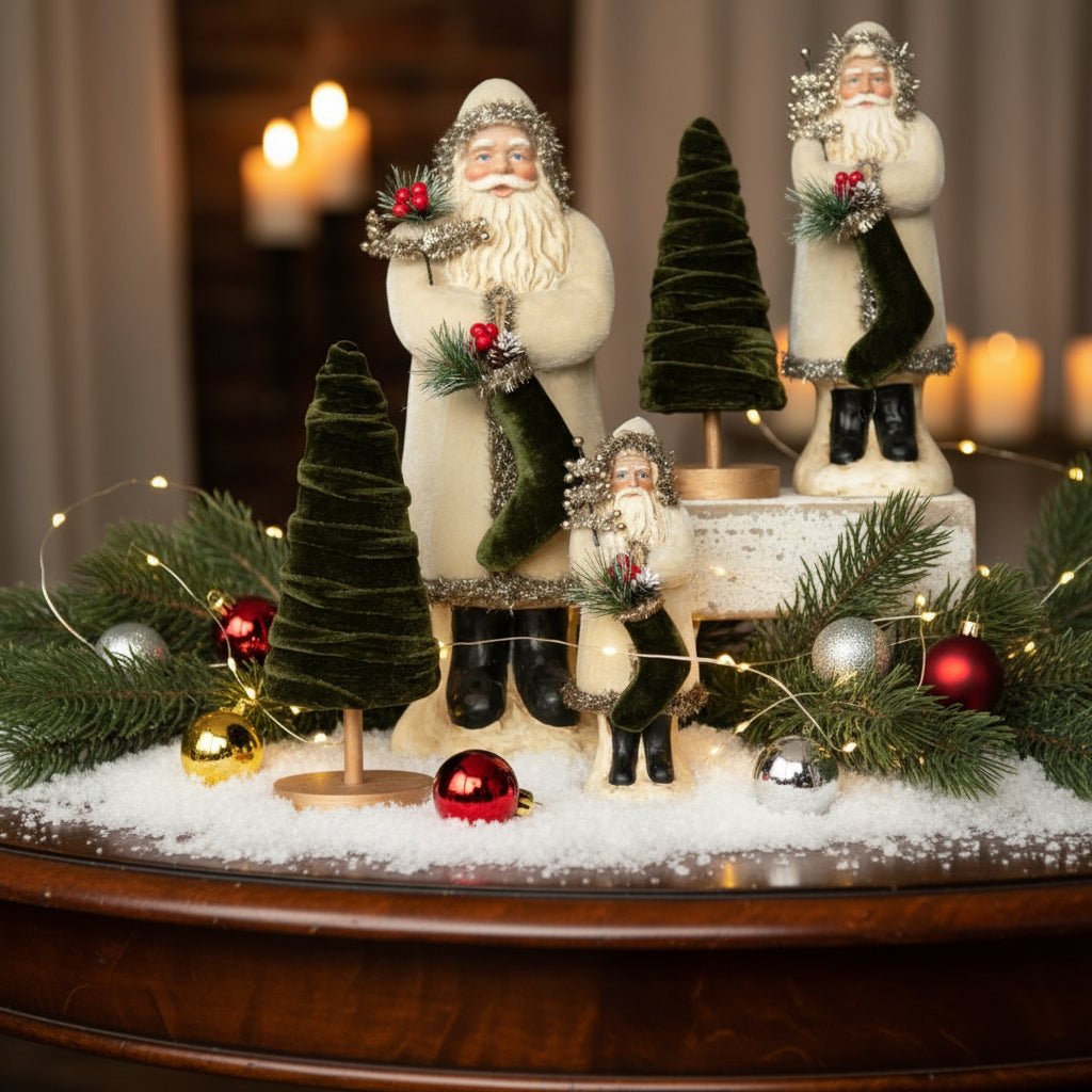 Primitive Ragon House Christmas 8" Oatmeal Velvet Belsnickel Figurine - The Primitive Pineapple Collection