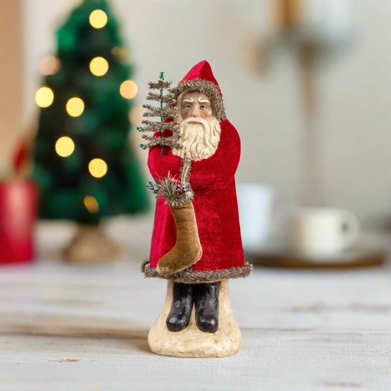 Ragon House Christmas Vintage Look 12" Red Velvet Belsnickle Santa - The Primitive Pineapple Collection