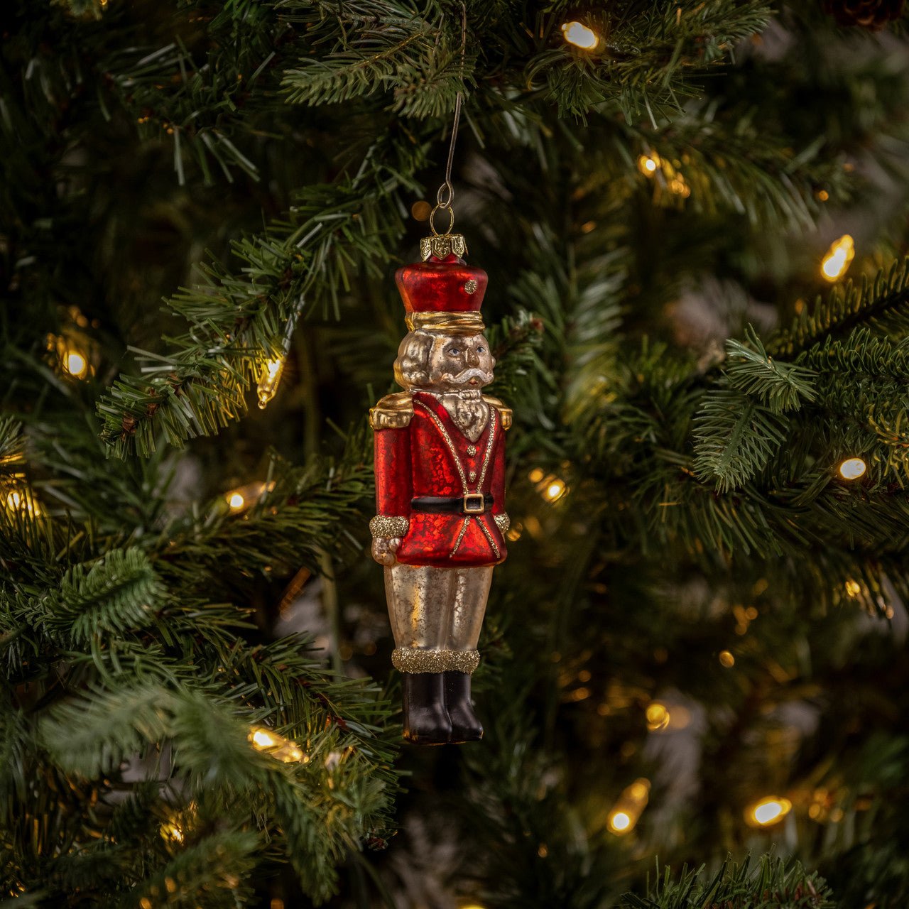 Christmas Ragon House 5.75" Dominick Nutcracker Glass Ornament - The Primitive Pineapple Collection