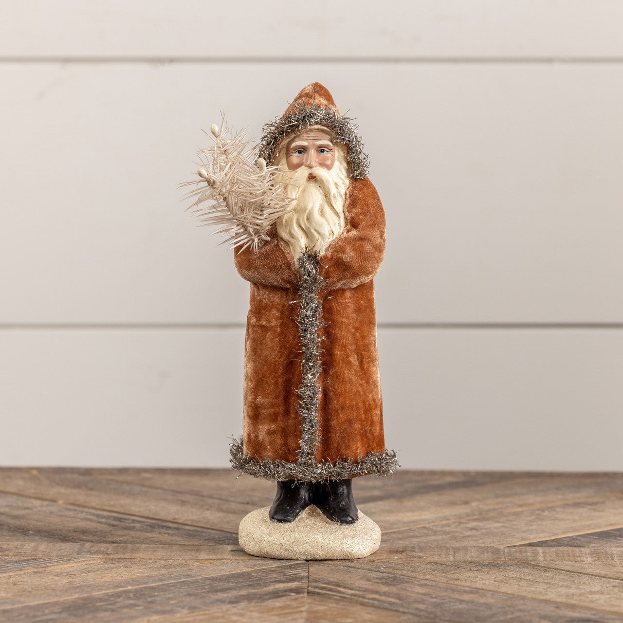 Ragon House Christmas 10" Ginger and Silver Belsnickle Santa w/ Goose Feather - The Primitive Pineapple Collection