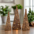 Ragon House Primitive Farmhouse Rustic 3 pc Lighted Grapevine Cone Trees - The Primitive Pineapple Collection
