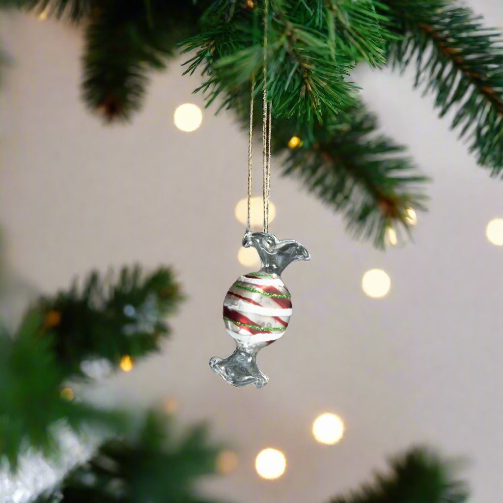 Christmas Ragon House 3" Round Christmas Candy Glass Ornament - The Primitive Pineapple Collection