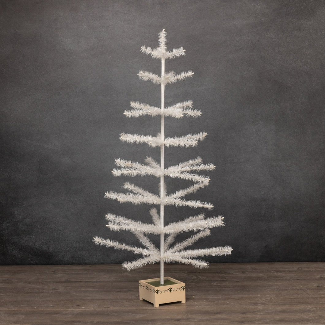 Ragon House Germany Style 48" Ivory Goose Feather Tree in Stenciled Wood Base - The Primitive Pineapple Collection