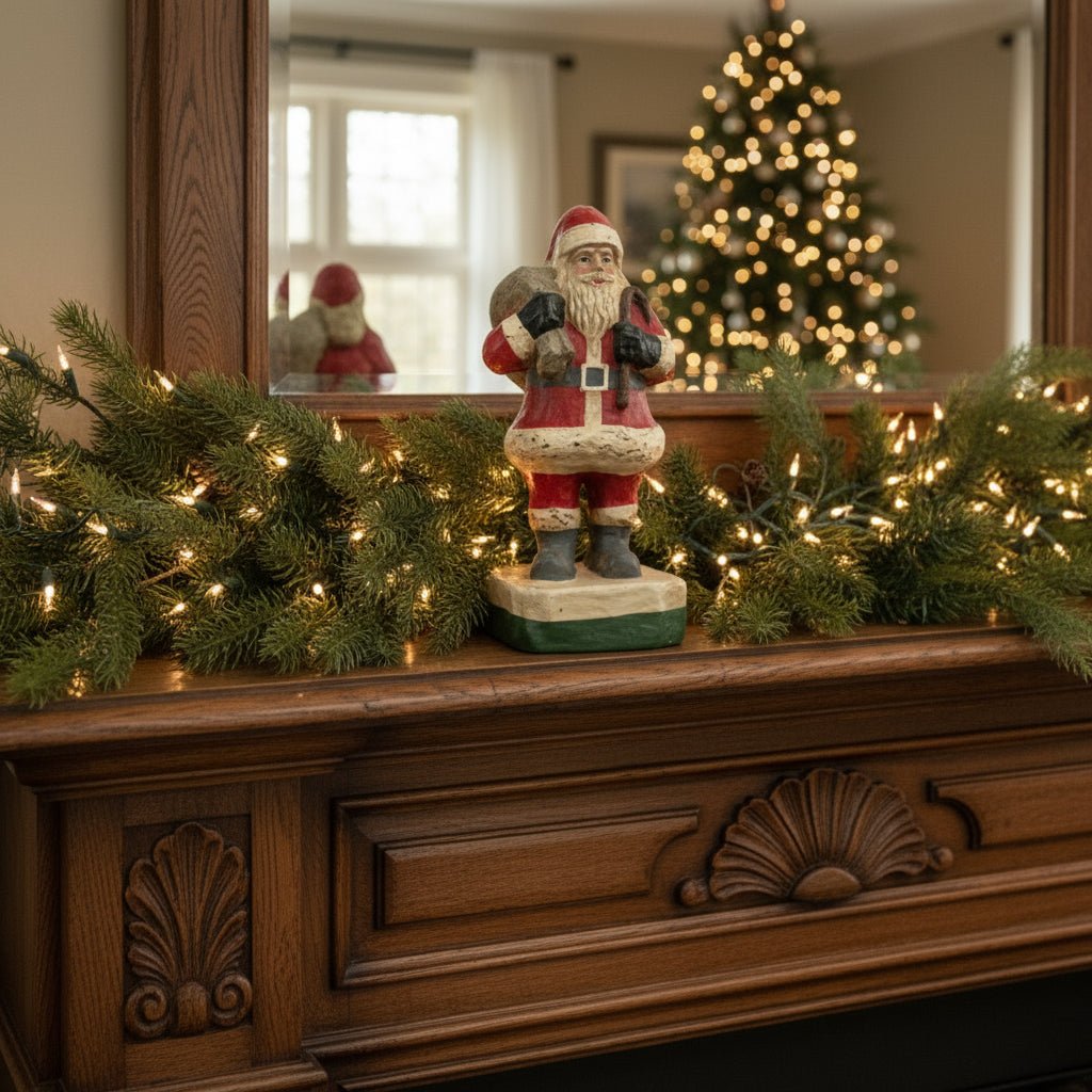 Primitive Ragon House Christmas 14" Tabletop Santa w/ Satchel - The Primitive Pineapple Collection