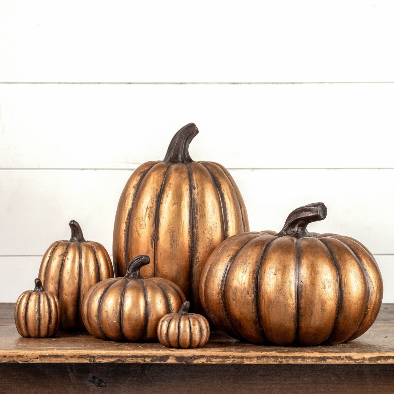 Ragon House 14” Tall Gold Mache Pumpkin | Primitive Fall Decor - The Primitive Pineapple Collection