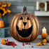 Ragon House Mache 15" Gold Big Mouth Pumpkin Jack O Lantern Halloween - The Primitive Pineapple Collection
