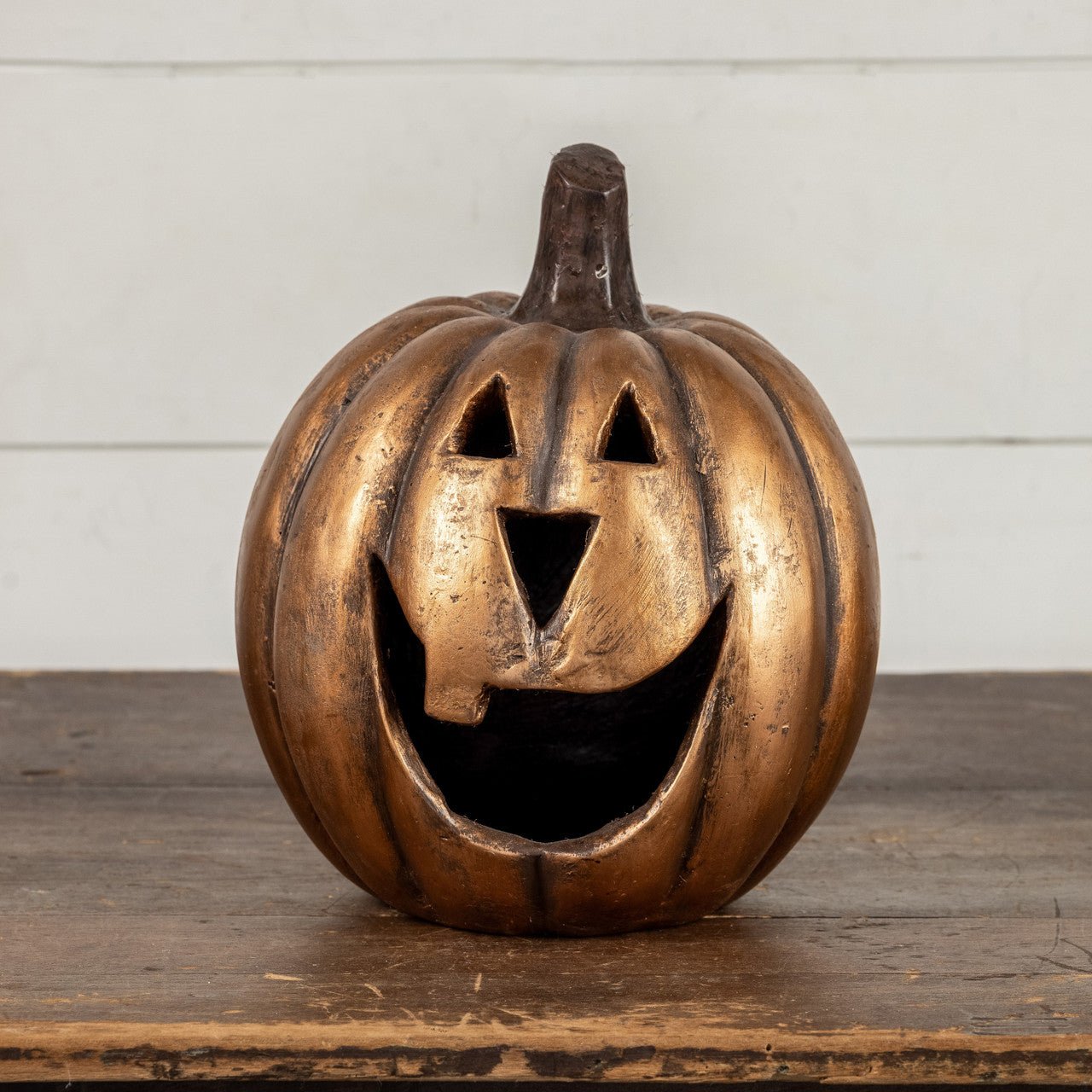 Ragon House Mache 11.5" Gold Big Mouth Pumpkin Jack O Lantern Halloween - The Primitive Pineapple Collection