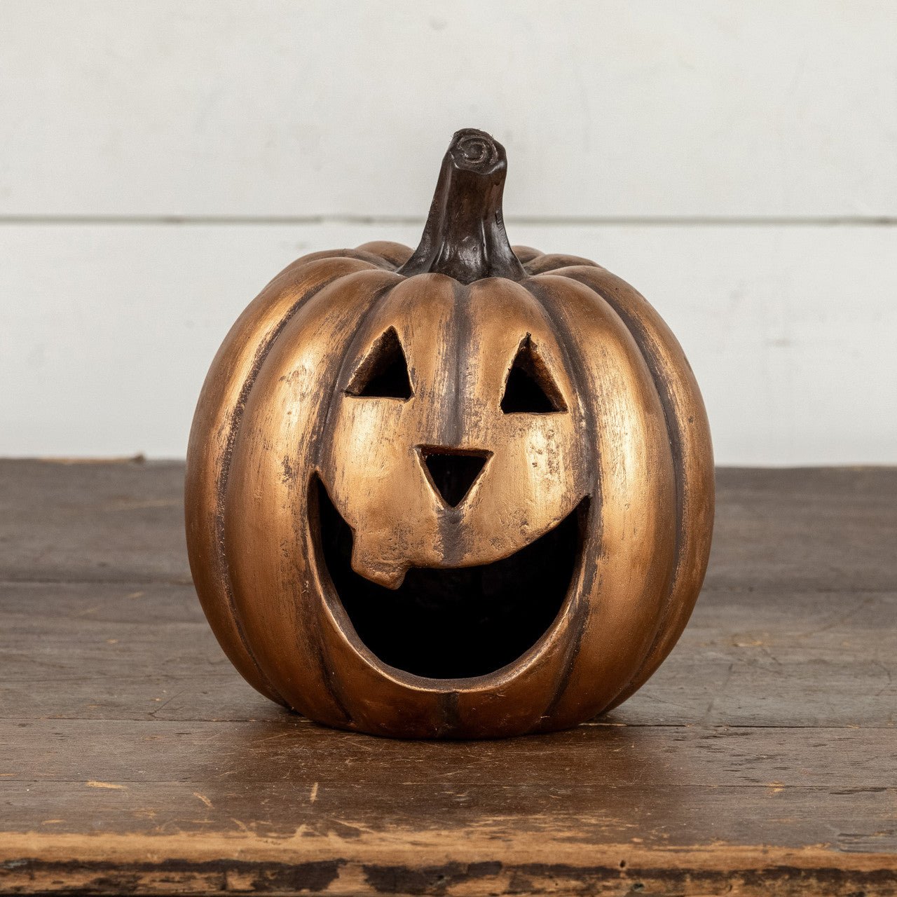 Ragon House Mache 8.5" Gold Big Mouth Pumpkin Jack O Lantern Halloween - The Primitive Pineapple Collection
