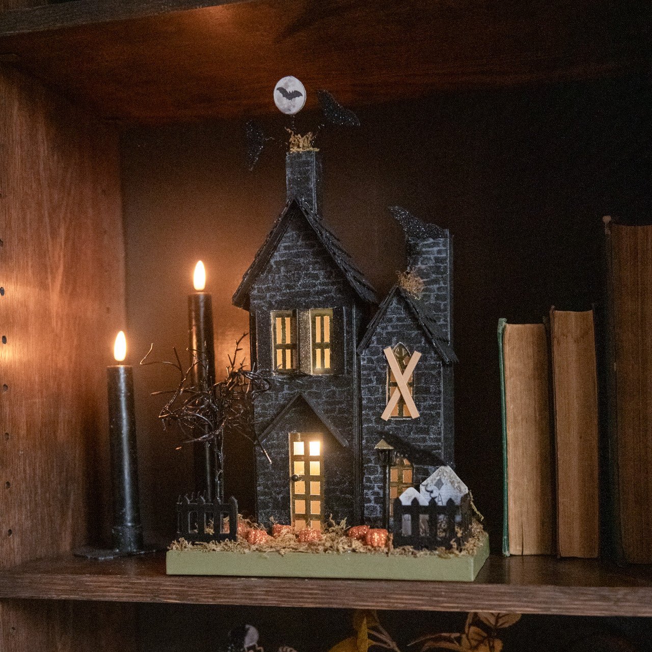 Primitive Ragon House Halloween Spooky Lighted Fall Haunted Halloween House 13" - The Primitive Pineapple Collection