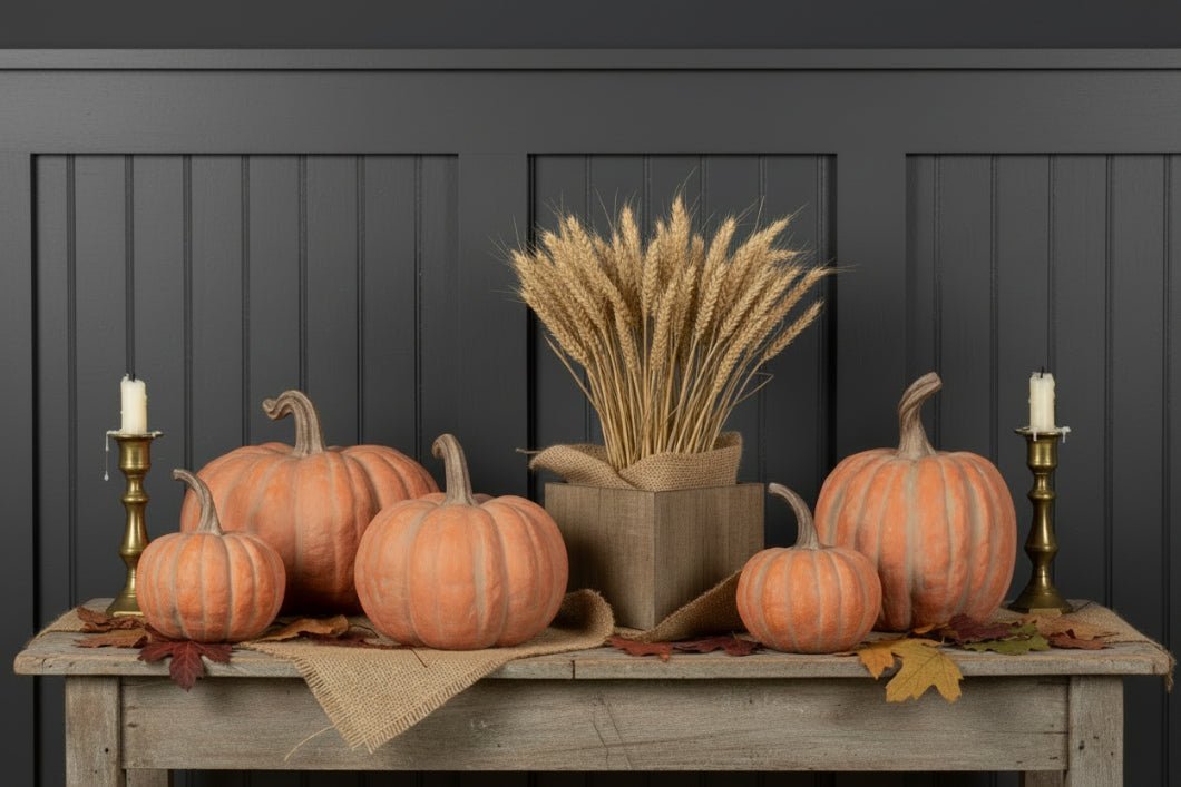 Ragon House Vintage 8.25" Dusty Orange Pumpkin Halloween Fall - The Primitive Pineapple Collection