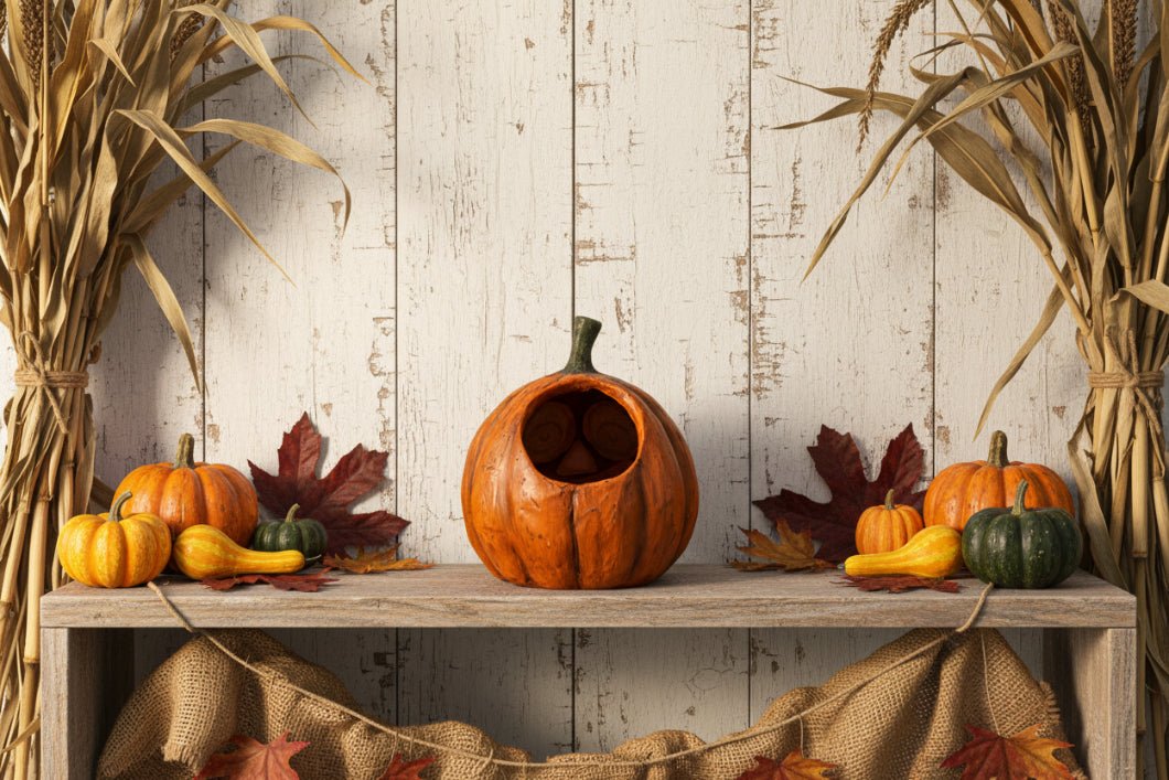 Ragon House Halloween Vintage Look 9.75" Smiley Jack O Lantern Candy Container - The Primitive Pineapple Collection