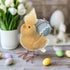 Primitive Farmhouse Spring 3.5” Felt Chick with Egg Figurine - The Primitive Pineapple Collection