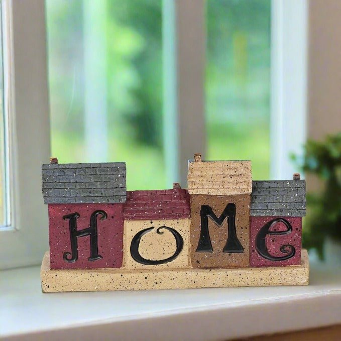 Primitive Farmhouse 5.25" Saltbox House " Home" Shelf Sitter - The Primitive Pineapple Collection