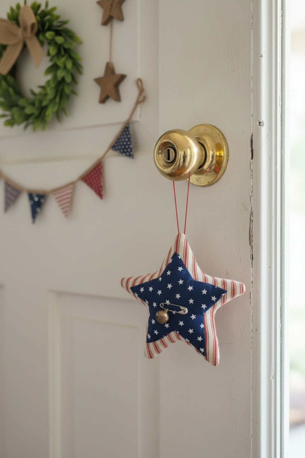 Americana Handcrafted Red White and Blue Star Ornament - The Primitive Pineapple Collection