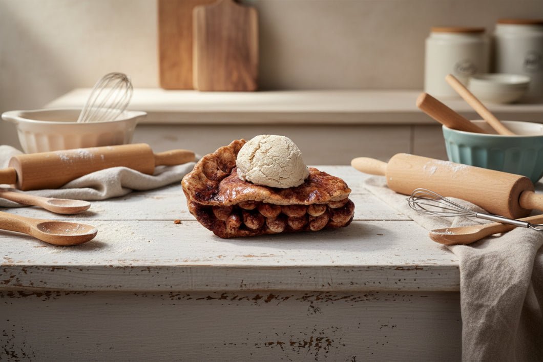 Faux Apple Pie Slice with Scoop Ice Cream - Primitive Farmhouse Kitchen Decor - The Primitive Pineapple Collection