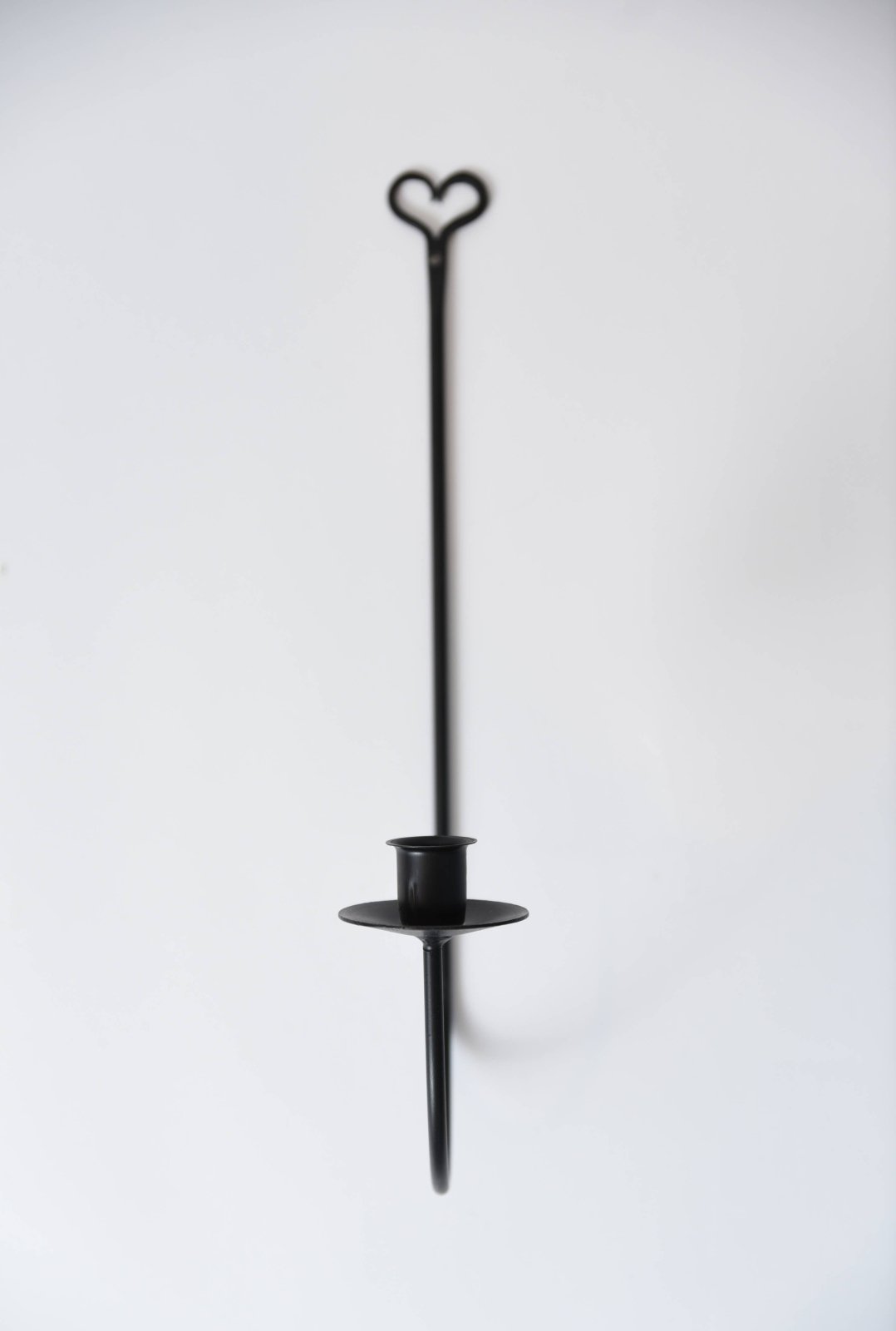 Primitive Rustic Black Iron Heart Taper Wall Sconce 15" - The Primitive Pineapple Collection