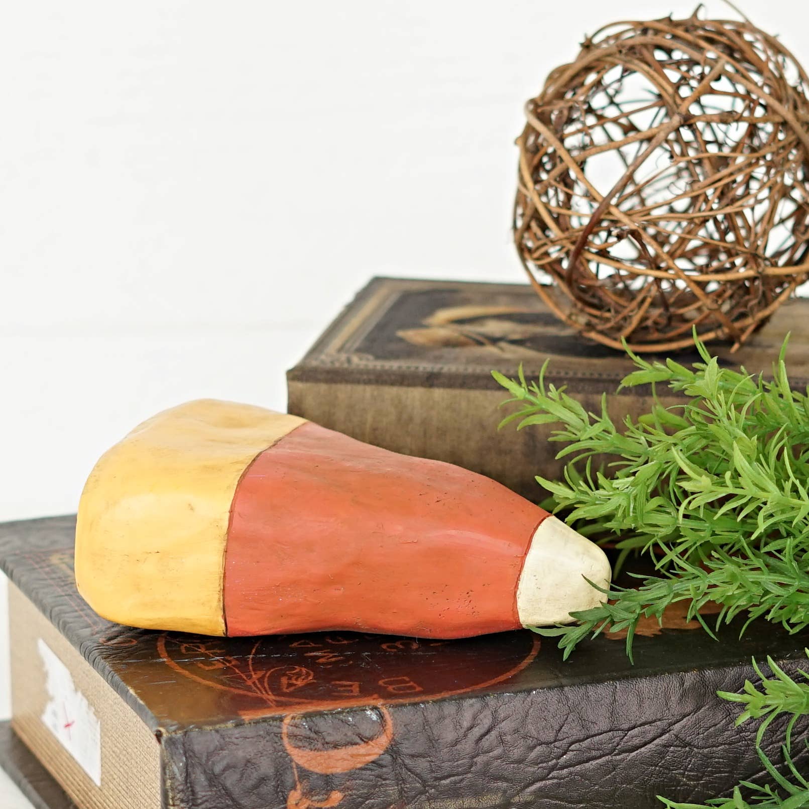 Primitive Rustic Halloween 6" Candy Corn Shelf Sitter - The Primitive Pineapple Collection