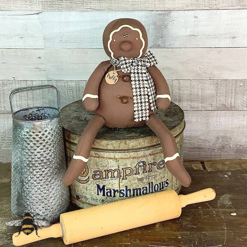 Honey and Me Christmas Puffy the Gingerbread 12.5” C23715 - The Primitive Pineapple Collection