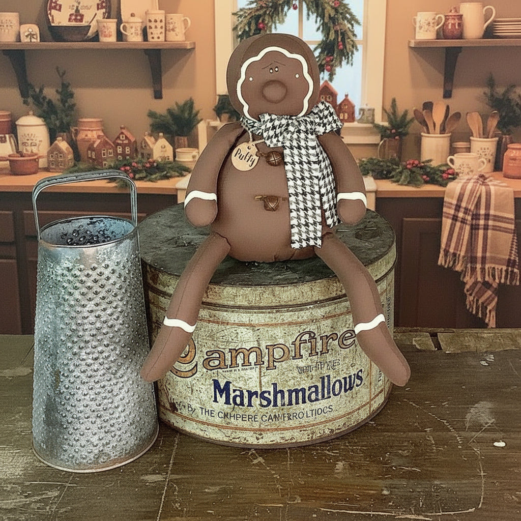 Honey and Me Christmas Puffy the Gingerbread 12.5” C23715 - The Primitive Pineapple Collection