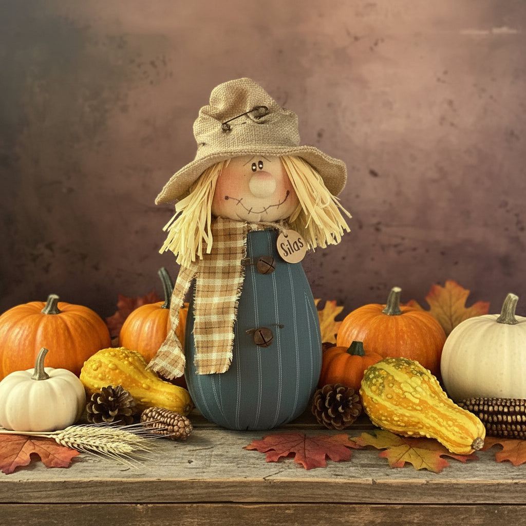 Honey and Me Halloween Silas the Goofy Scarecrow F23601 - The Primitive Pineapple Collection