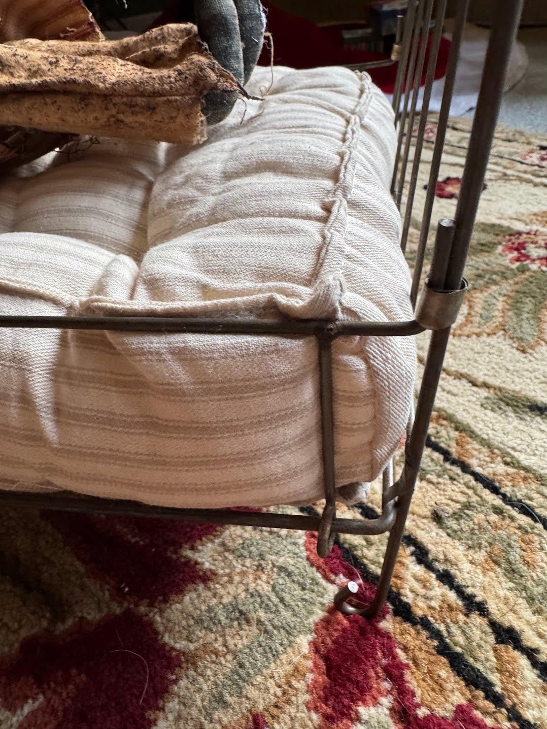 Honey and Me Antique Metal Folding Bed for Dolls/Teddy Bears 18.5"L - The Primitive Pineapple Collection