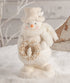 Bethany Lowe Christmas Winter White Snowman with Wreath MA2083 - The Primitive Pineapple Collection
