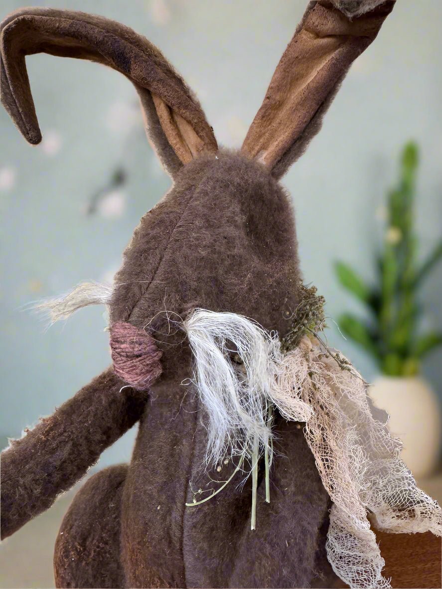 Handcrafted by Michelle Spring Easter Brown Sitting Betsy Bunny - The Primitive Pineapple Collection