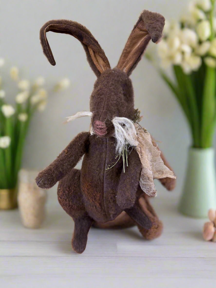 Handcrafted by Michelle Spring Easter Brown Sitting Betsy Bunny - The Primitive Pineapple Collection