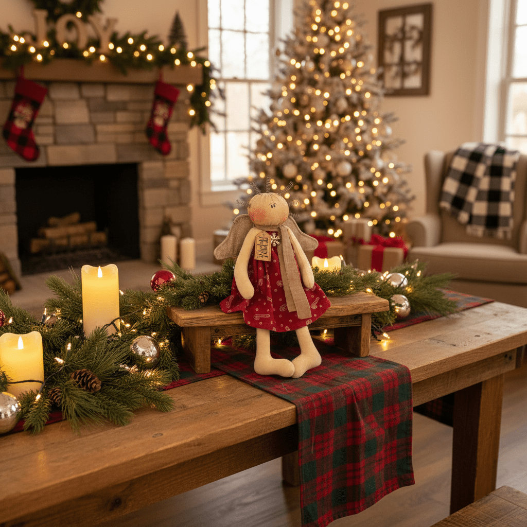 Honey and Me Christmas Macaron the Christmas Angel - The Primitive Pineapple Collection