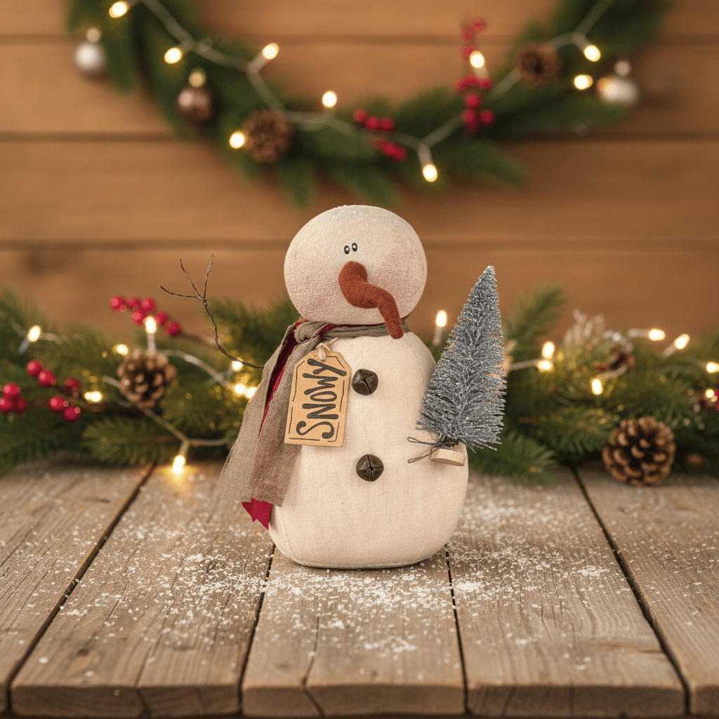 Honey and Me Christmas Snowy the Prim Snowman - The Primitive Pineapple Collection