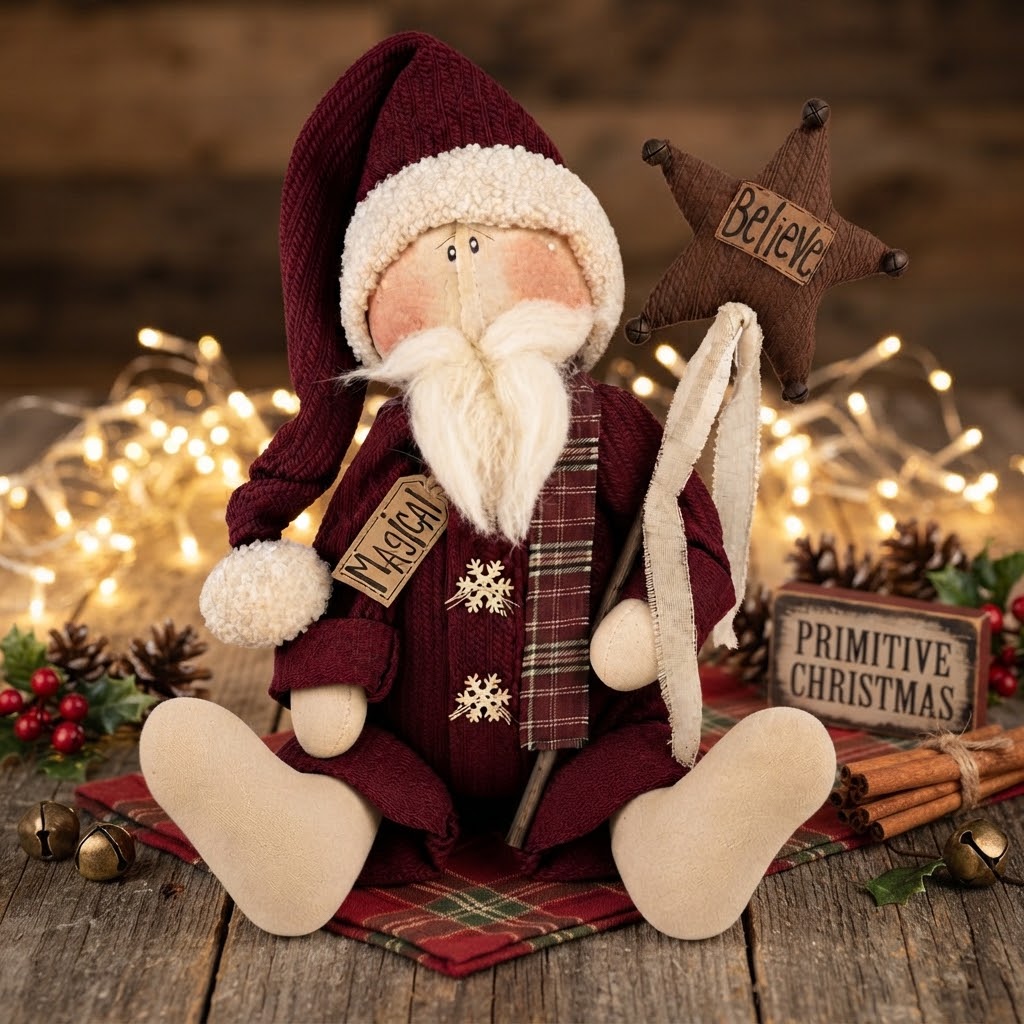 Honey and Me Magical the Santa Claus – 14" Primitive Christmas Santa