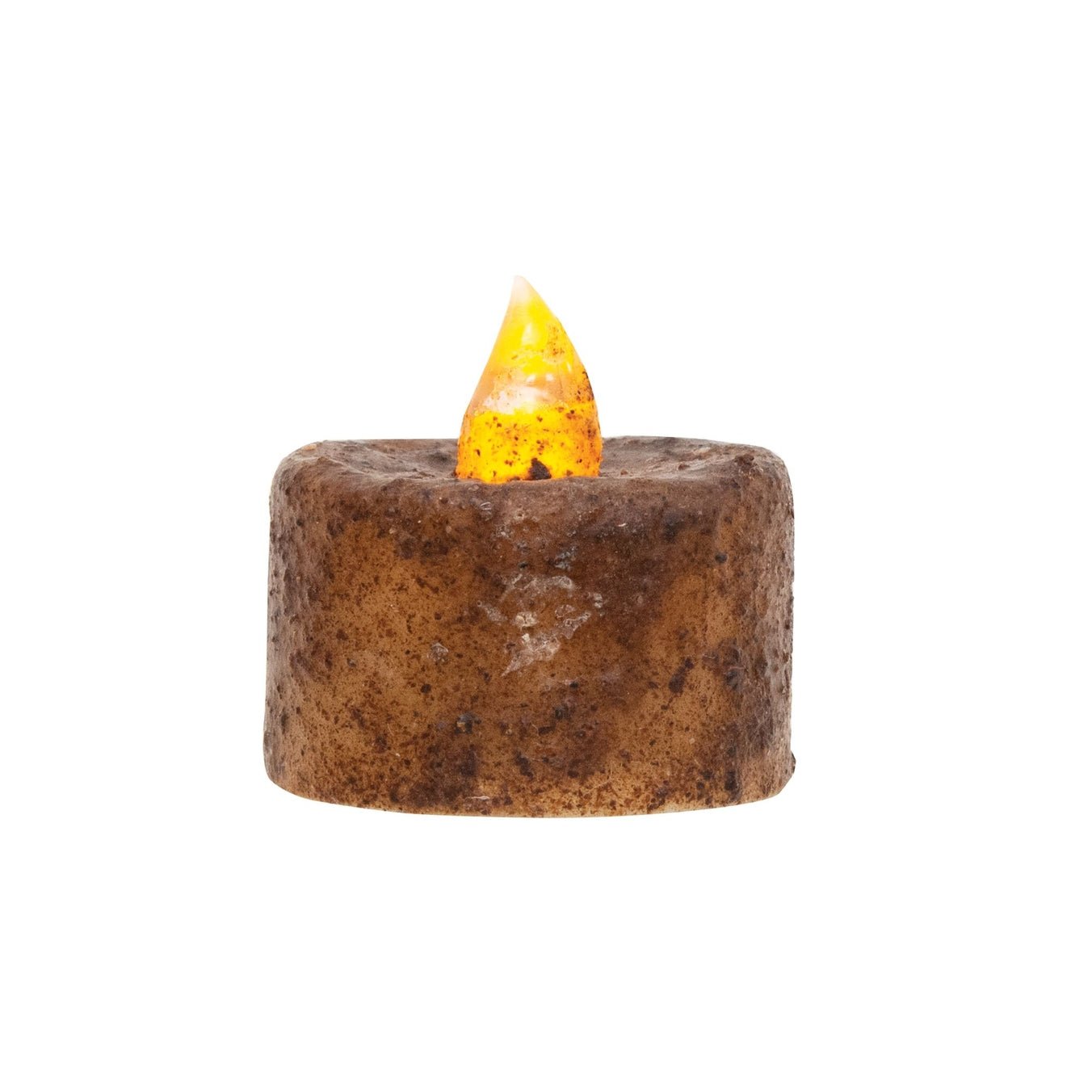 Primitive Farmhouse Burnt Mustard Grungy LED Tealights Pack of 6 - The Primitive Pineapple Collection
