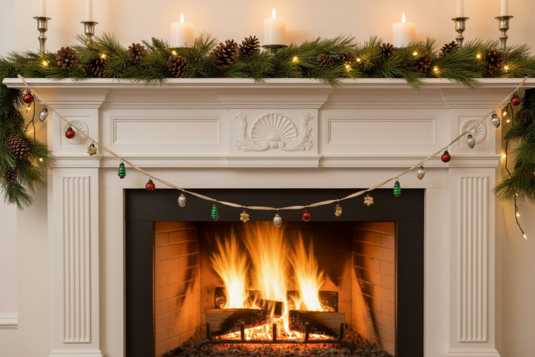 Retro Christmas 70" Mini Colored Glass Ornament Garland