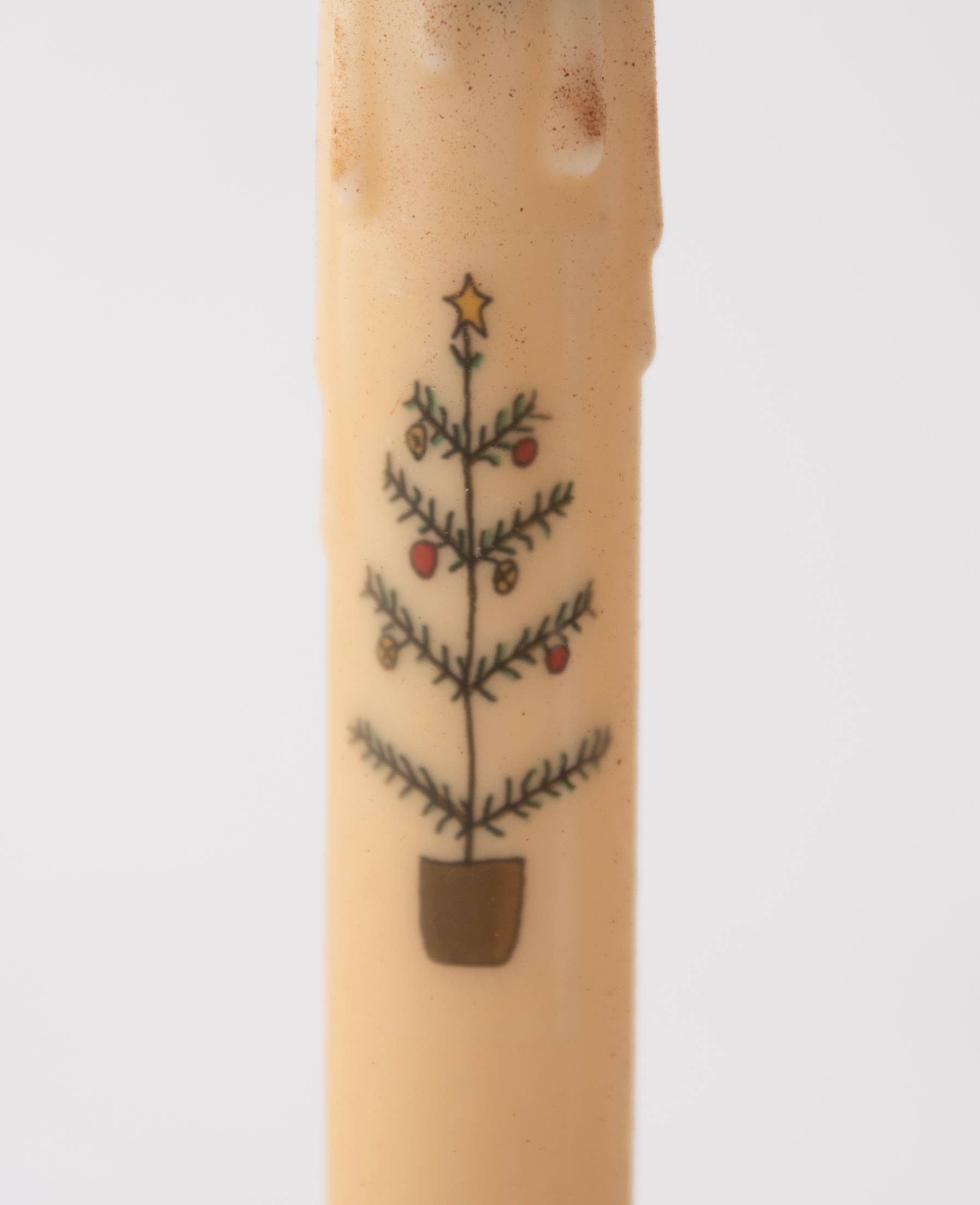 Primitive Christmas 7" Feather Tree LED Timer Taper Candle - The Primitive Pineapple Collection