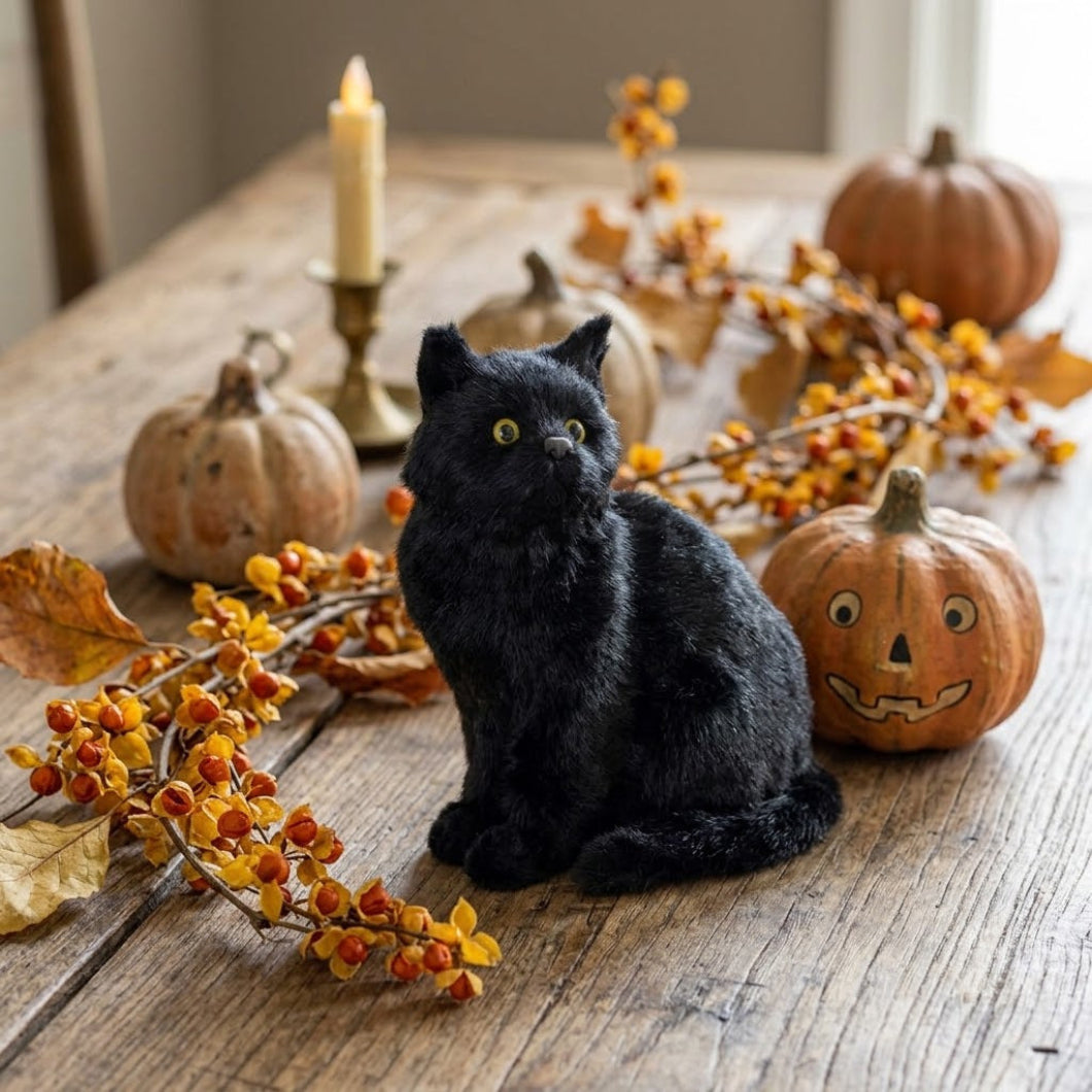 Ragon House Halloween Fall 8" Sitting Black Cat