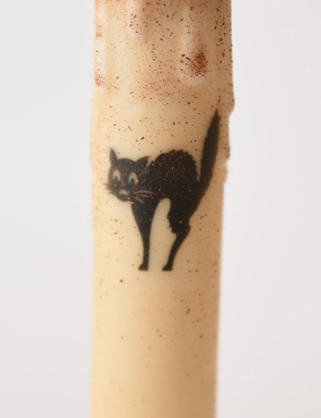 Primitive Handcrafted Scaredy Cat Silhouette Flicker LED Timer Taper Candle