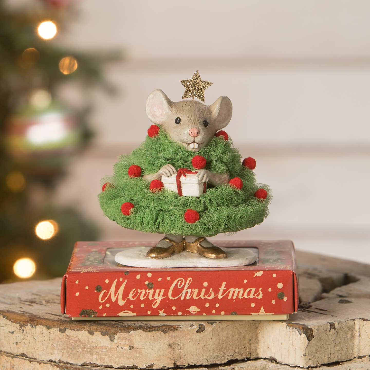 Bethany Lowe Christmas Jolly Tree Pixie Mouse TD2135 - The Primitive Pineapple Collection