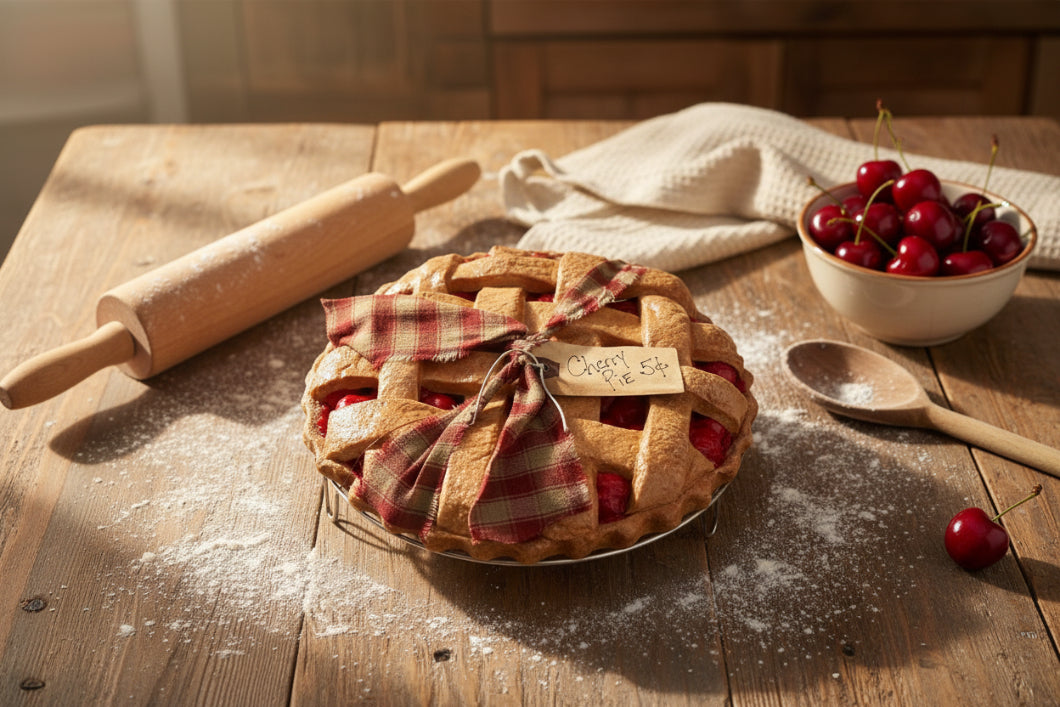 Primitive Colonial 9” Lattice Cherry Pie Choice of Scent - The Primitive Pineapple Collection