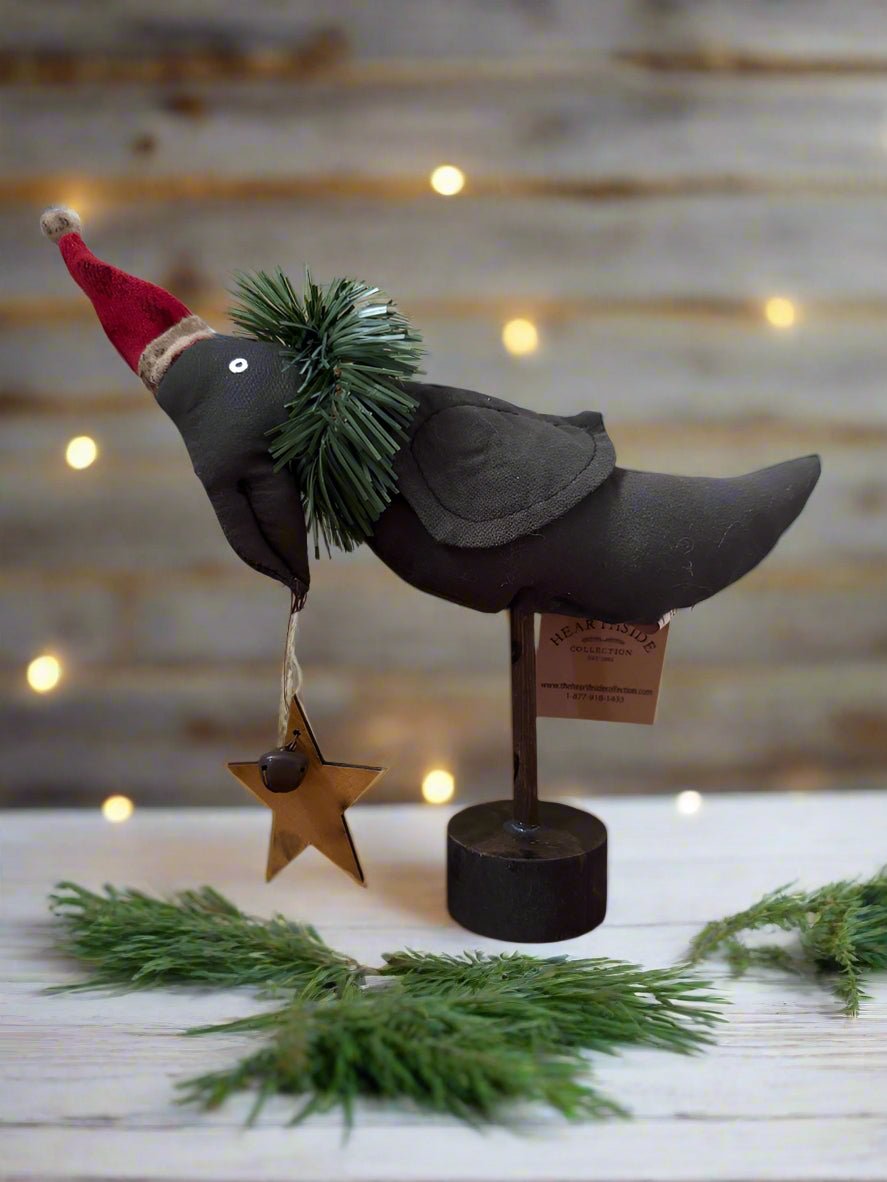 Primitive Rustic Christmas Crow Sitter DISCOUNTED - The Primitive Pineapple Collection