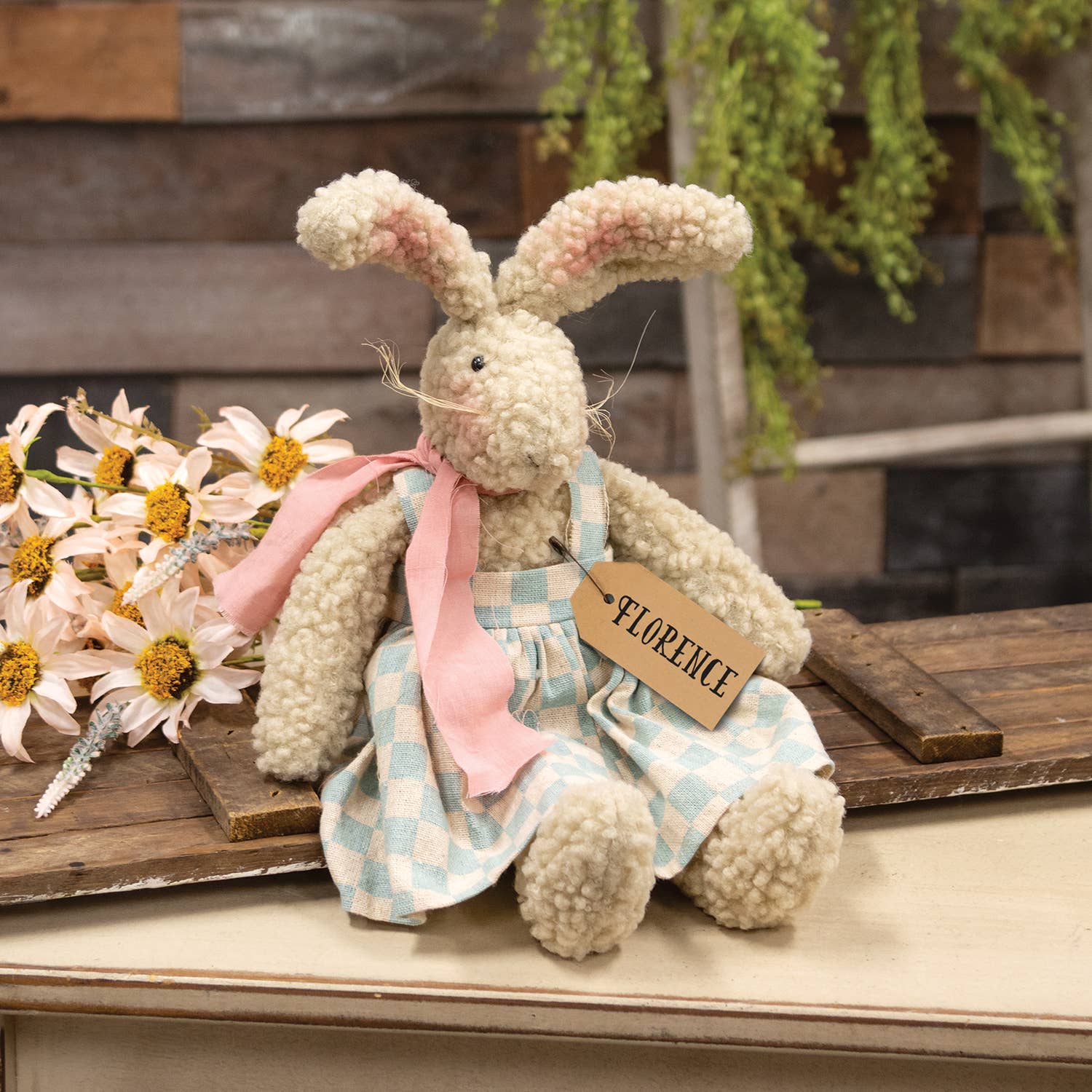 Primitive Farmhouse Florence Bunny Doll 18" - The Primitive Pineapple Collection