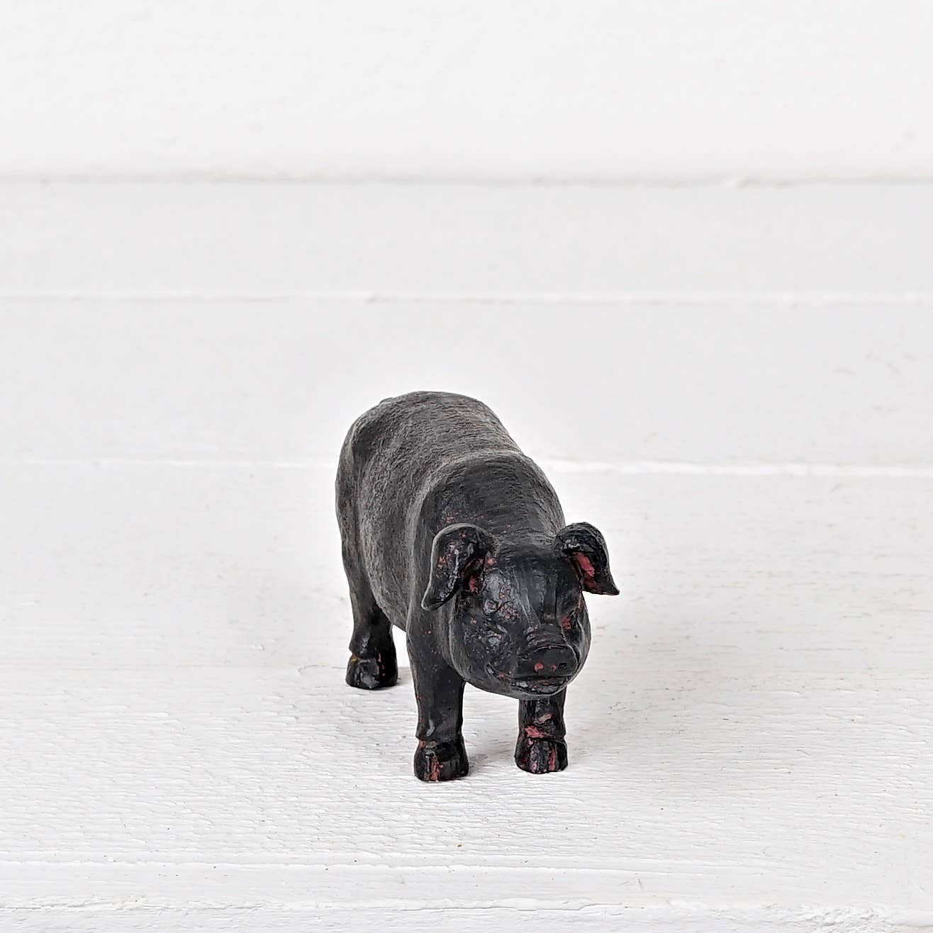 Primitive Farmhouse Folk Art Black Pig Figurine 4.75" - The Primitive Pineapple Collection