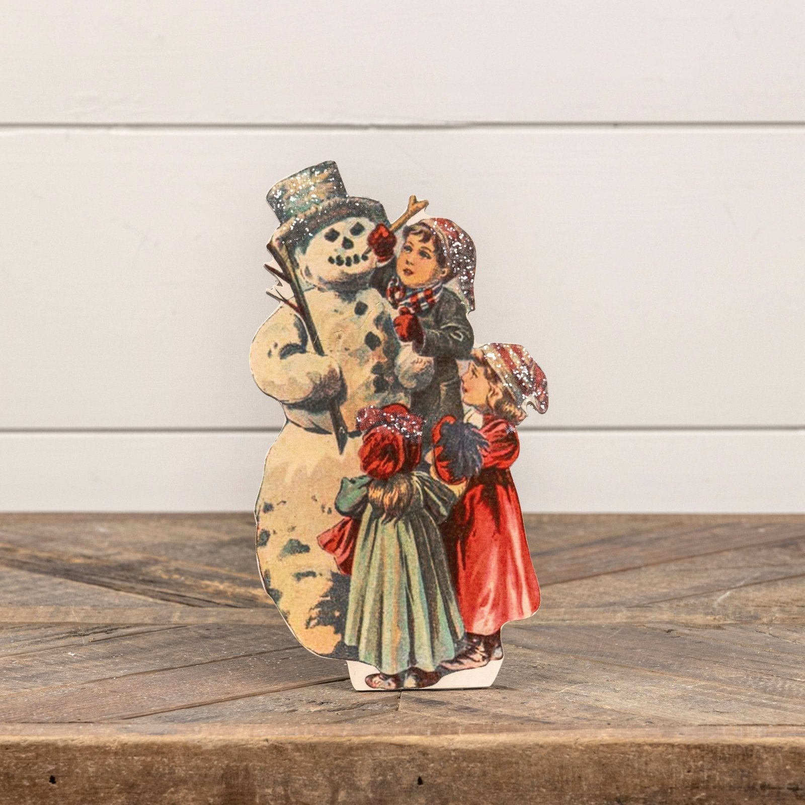 Ragon House Vintage/Retro 10" Family Building Snowman Dummy Board - The Primitive Pineapple Collection