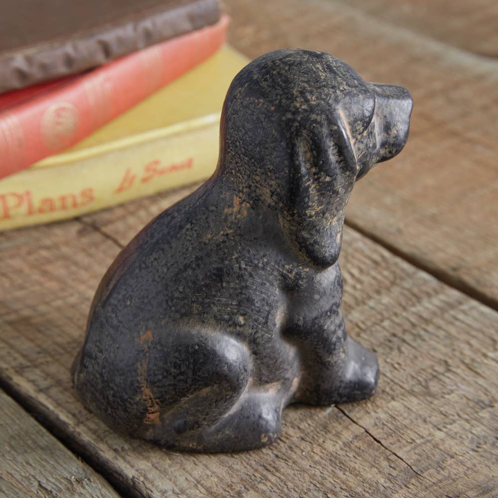 Primitive Farmhouse Cast Iron Puppy Figurine - The Primitive Pineapple Collection
