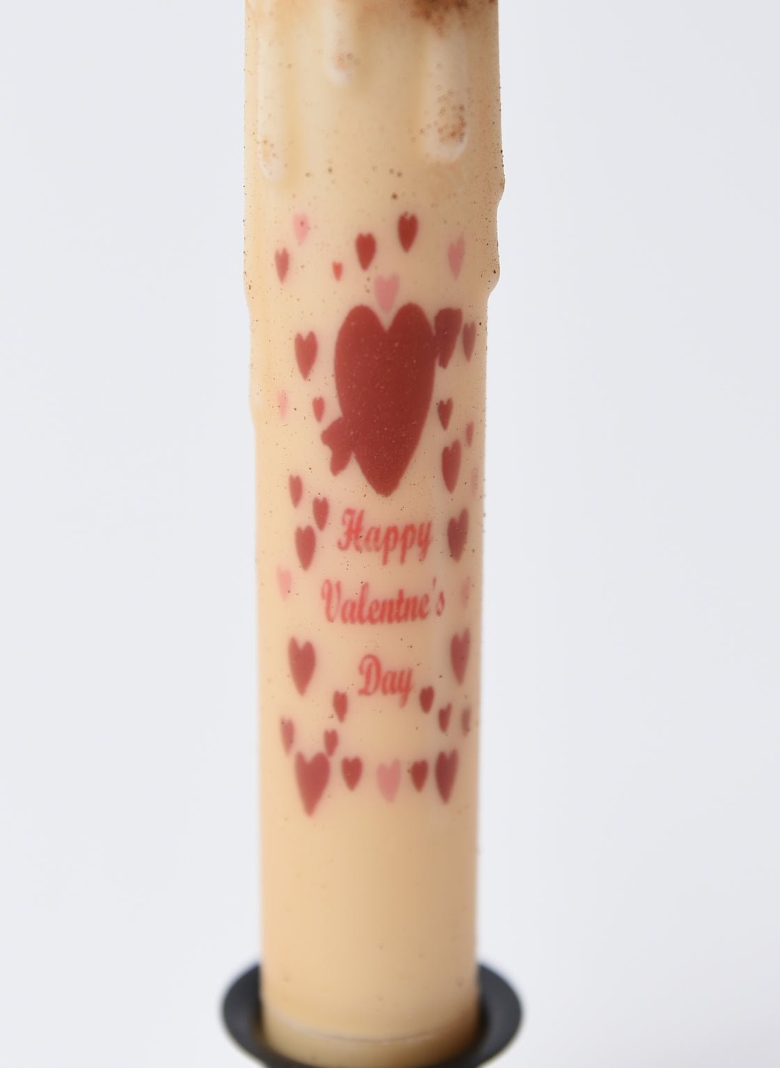 Handcrafted Spring 7" Happy Valentines Day w/ Hearts Led Timer Taper Candle - The Primitive Pineapple Collection